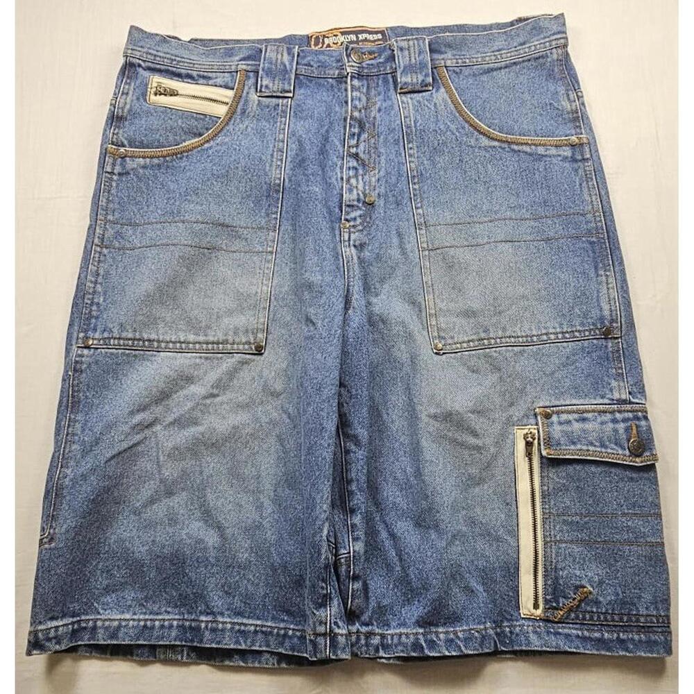 VTG Brooklyn Xpress Jean Shorts Size 38‎ Denim 5 Pockets with 2 Coin Pockets